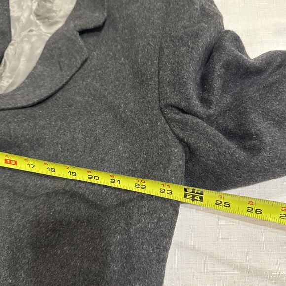 (T7) Bullock Jones Men's Vintage 100% Cashmere Grey Coat, Size 46 R, Long - Picture 4 of 15
